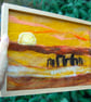  Summer Seconds Needle felt picture Stonehenge Summer Solstice - textile art - Image 4