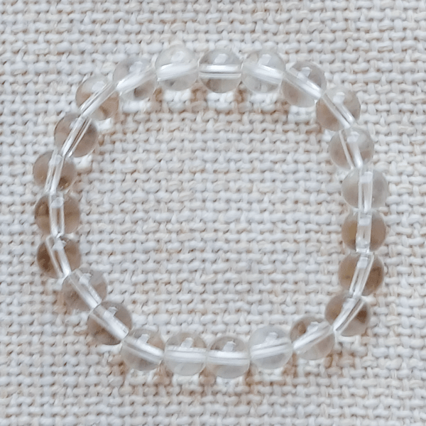 Ladies Clear Crystal Elastic Bead Bracelet