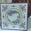 Floral wreath decorative card 