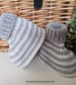 Baby Boy's Hand Knitted 95% Merino Wool Booties 0-3 months size  - Image 3