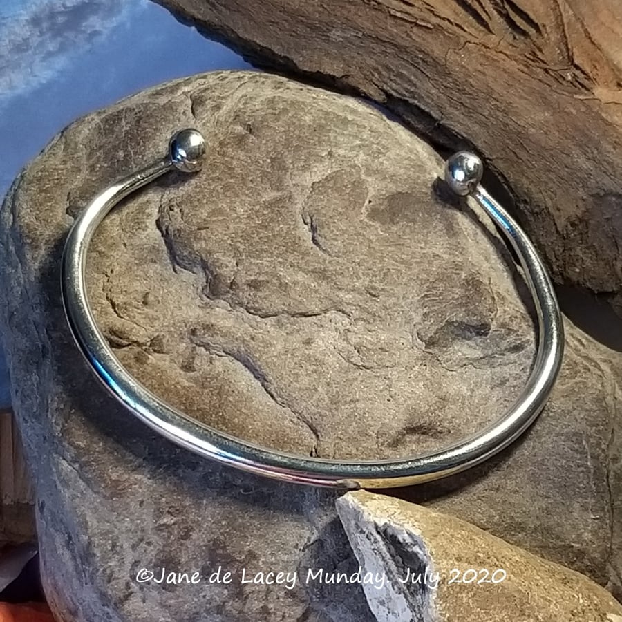 Fine Silver Solid Bangle (ON SALE - PRICE REDUCED)