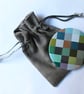 Geometric bag mirror multicolour squares round pocket mirror  - Image 2