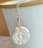 Sterling silver pendant with mini daffodill and citrine charm on a silver chain - Image 2