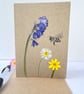 Handmade Real Pressed Flower, Bluebell, Celandine, Daisy and Bee Spring Card     - Image 2