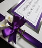 Wedding guest book with lilies, cadbury purple and white wedding guest book - Image 2