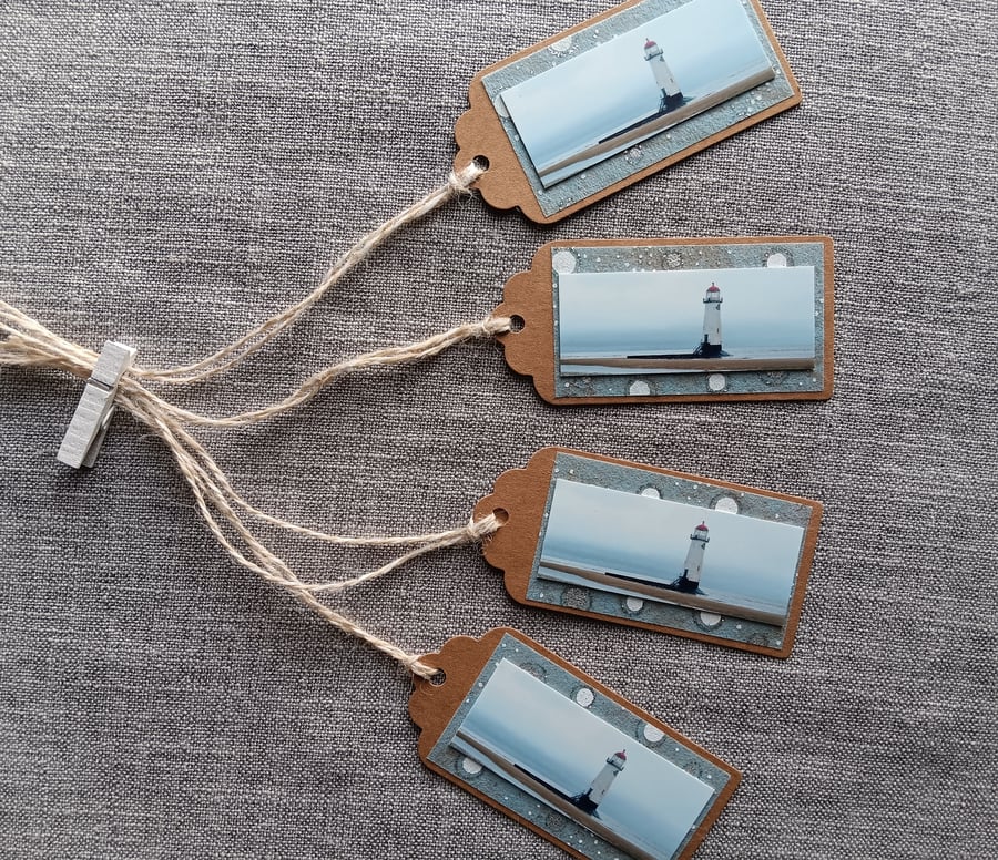 Lighthouse Photo Gift Tags Set of 4 Talacre, North Wales