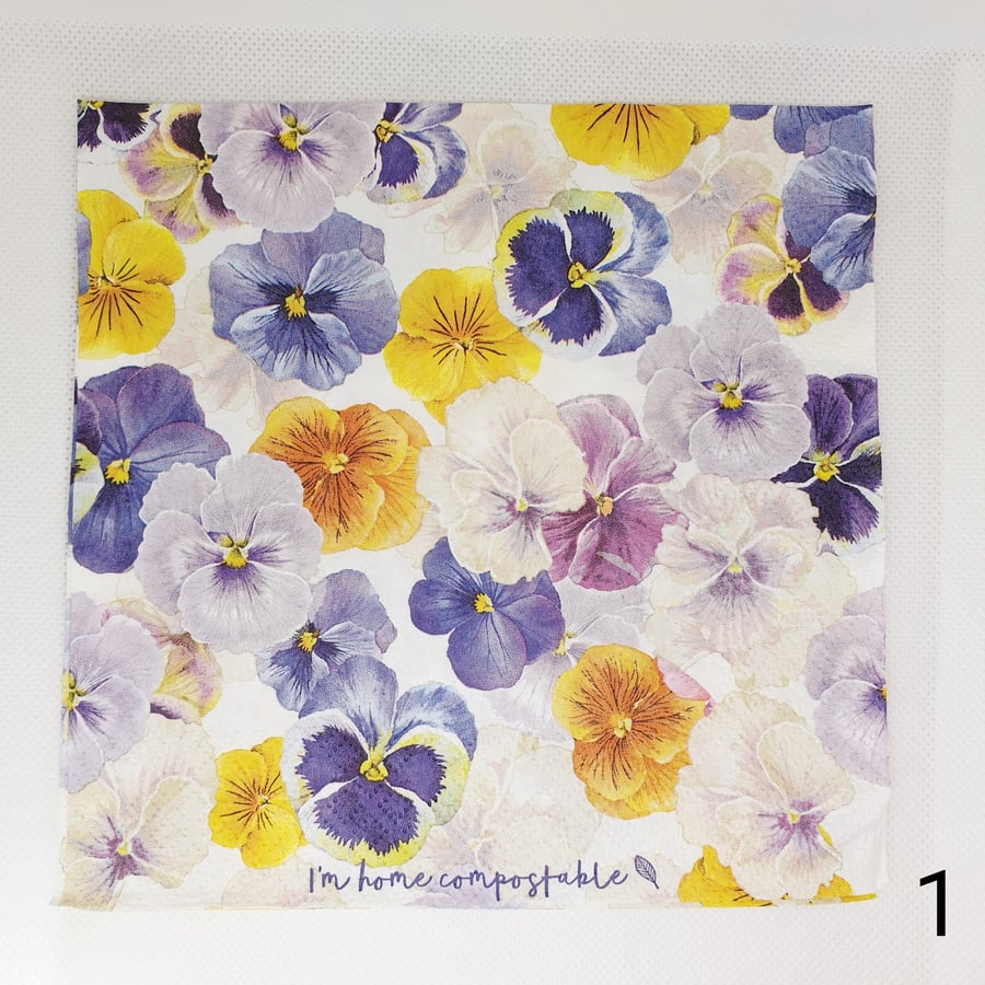 5 Pcs 33cm x 33cm Orchid Flowers Tissue Paper Decoupage