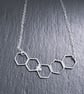 Sterling Silver Honeycomb Necklace with Bee  - Image 1