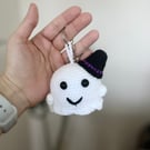 Handmade Crochet Ghost Keyring