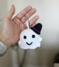 Handmade Crochet Ghost Keyring