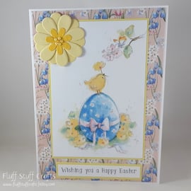 Handmade Easter card - chick and egg
