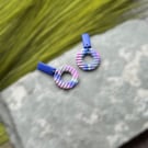 Aurora Blues and purples polymer clay earrings