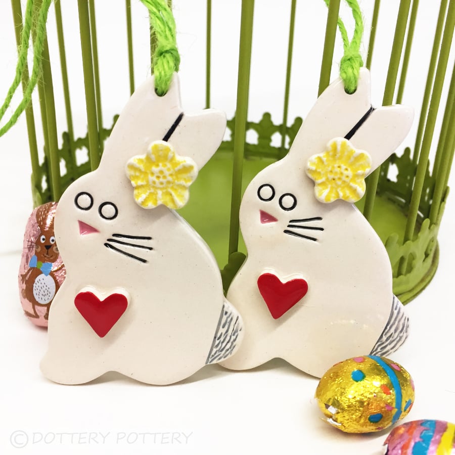 Pottery Easter Bunny decoration Ceramic Bunny Rabbit