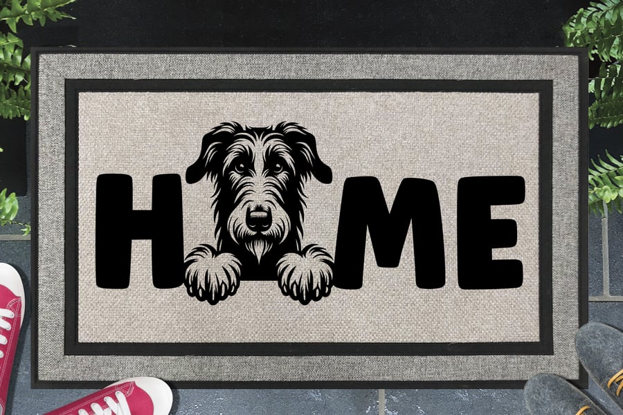 Irish Wolfhound Home Door Mat - All Weather Doormat - 45x70cm 