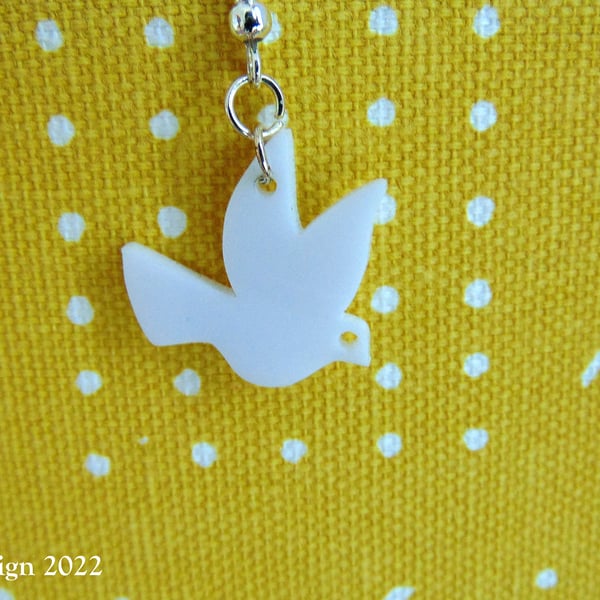 White Doves Of Peace on Sterling Silver Ear Hooks