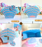 Small 3D decoupaged pop-up stepper mermaid card & matching shell gift box - Image 5