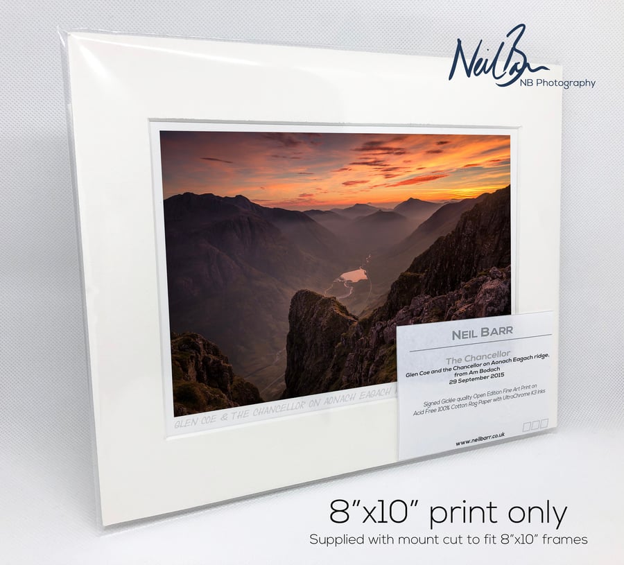 The Chancellor Aonach Eagach Ridge Glen Coe - A5 (10" x 8") Unframed Print