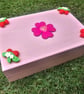 Pink Strawberry Jewellery Box - Handmade Floral Keepsake Box - Romantic Gift -  - Image 1