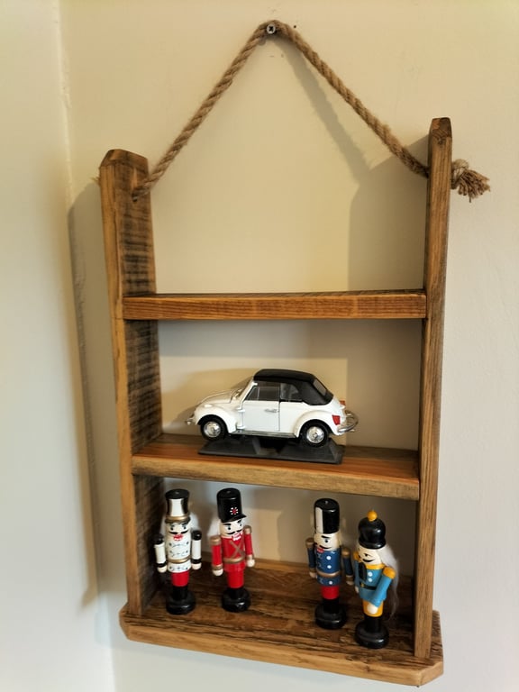 Delightful Rustic Hanging Shelves