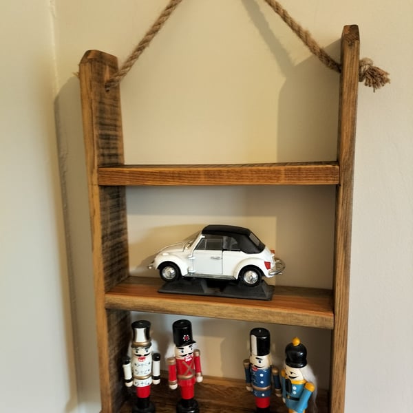 Delightful Rustic Hanging Shelves
