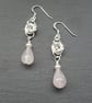 Drop Earrings With  Rose Quartz Sterling Silver Ear Wires - Image 5