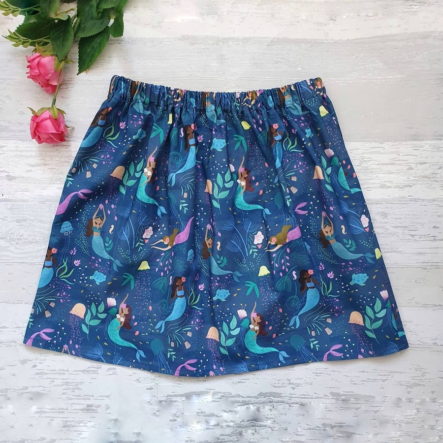 Girls blue mermaid skirt