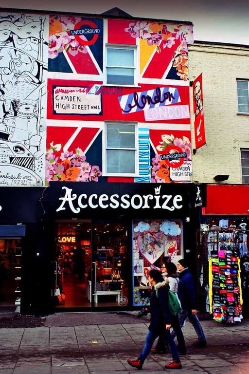 Camden High Street Colourful Shop Fronts London Photograph Print