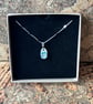 Handmade, Unique Forget-Me-Not Necklace, Sterling Silver Hearts Chain.