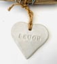 Handmade Driftwood, Loveheart hanger, pottery, gift idea, birthday, clay,  - Image 4