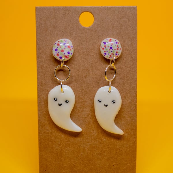 Cute UV Ghost Earrings