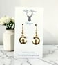 Charm Earrings - Gold Rabbit in the Moon