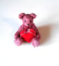 Small bear with a big heart, 5 inch gift boxed collectable hand sewn teddy bear