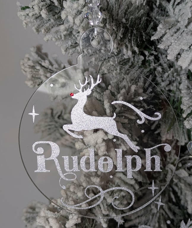 Reindeer names baubles - set of 9