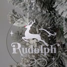 Reindeer names baubles - set of 9