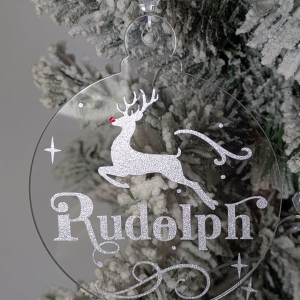 Reindeer names baubles - set of 9