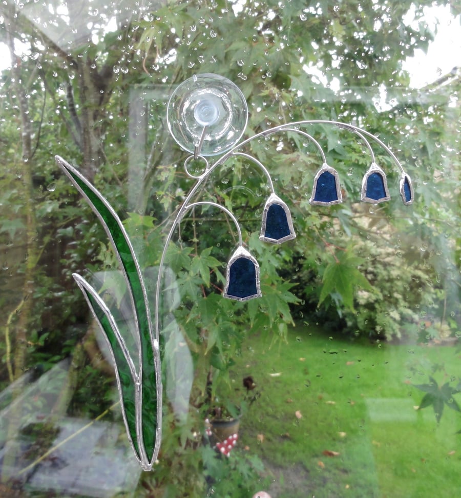 Stained Glass Bluebell Suncatcher - Blue
