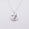 Tiny Wren Bird Pendant Sterling Silver