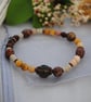Mookaite, smoky quartz, poppy jasper stretch bracelet - Image 5