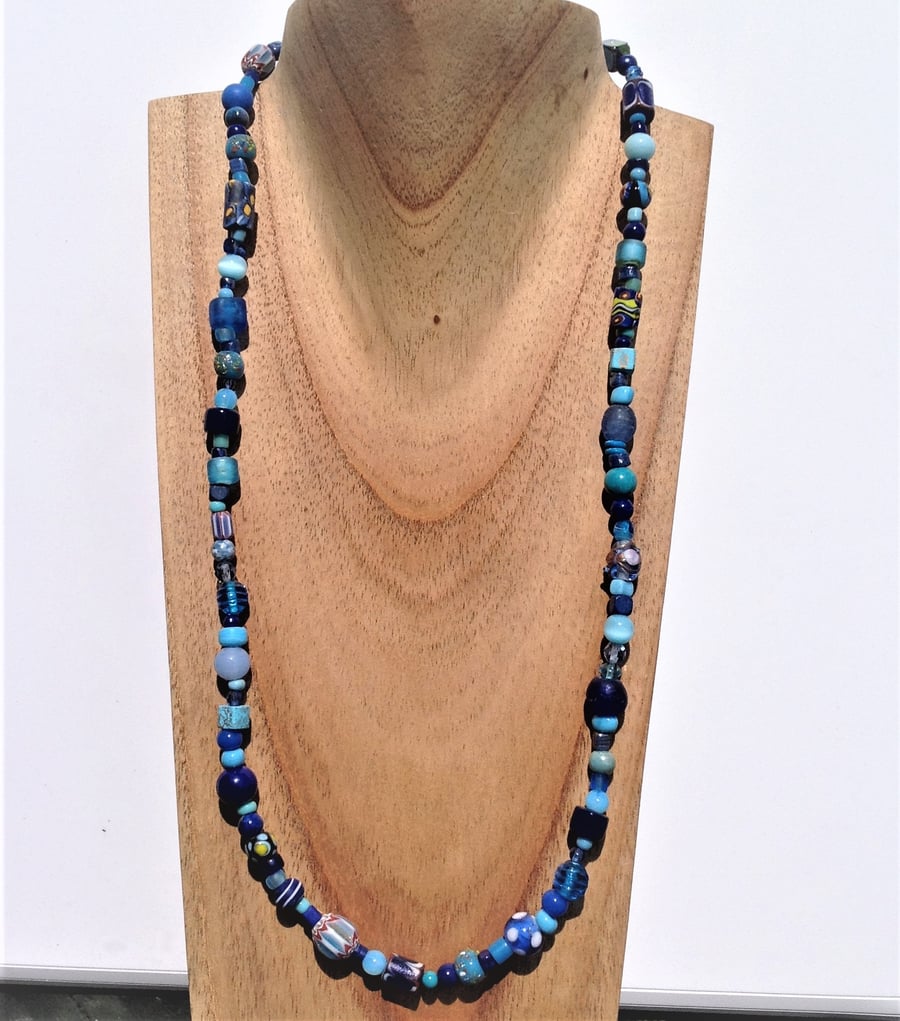 World Bead Collection Necklace with antique, vintage and modern beads