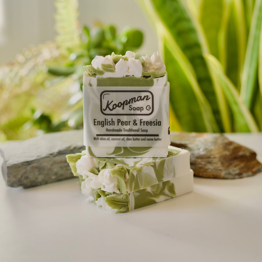 English Pear and Freeesia Handmade Soap 