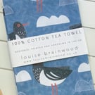 'Oystercatcher' Bird Pattern Tea Towel