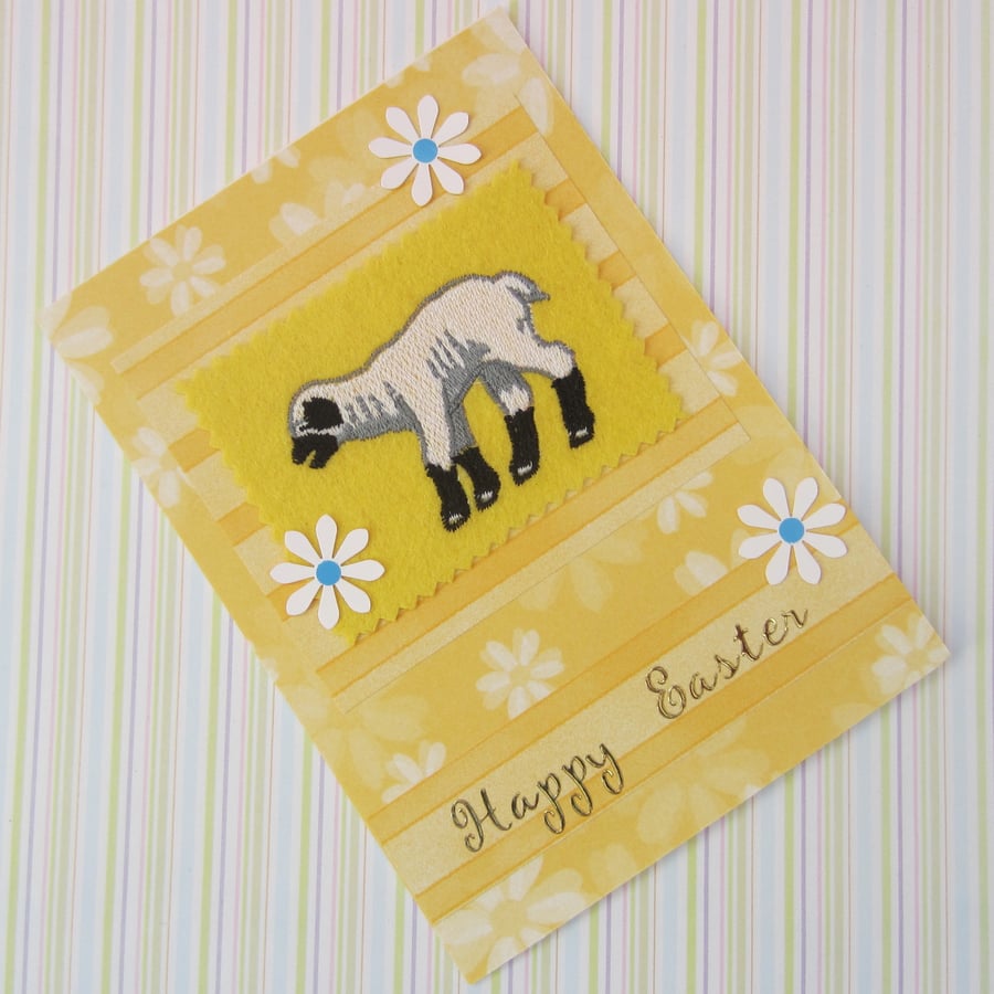 Easter Embroidered Lamb Card