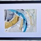Daymer Bay Wave - small framed watercolour