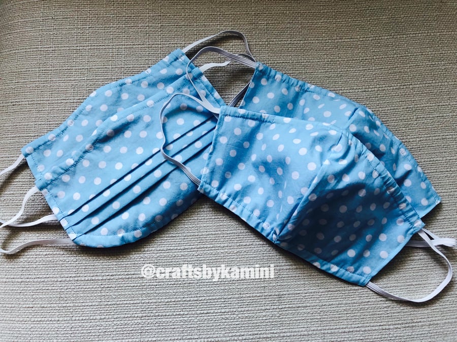 Washable Face Mask with nose wire and filter pocket 