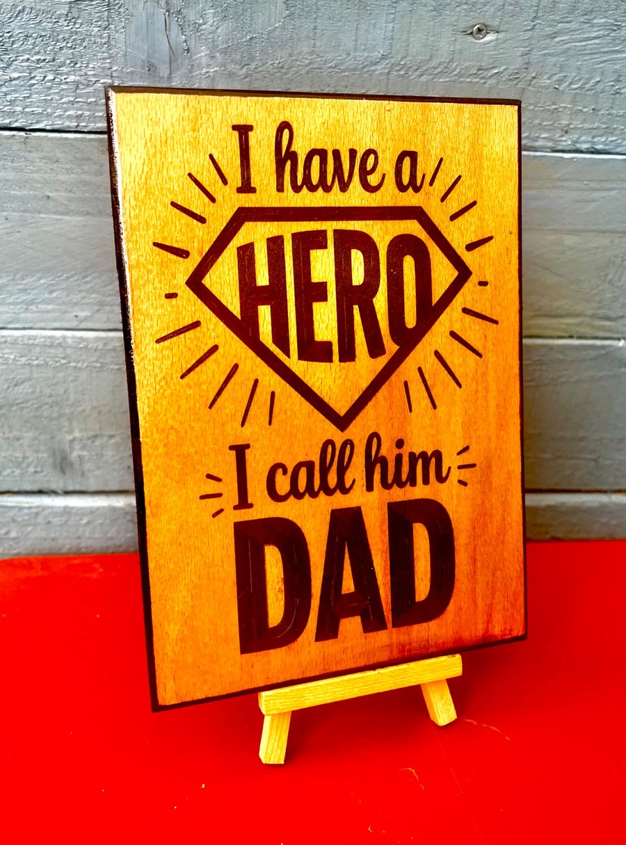 Fathers day bespoke wooden plaque 