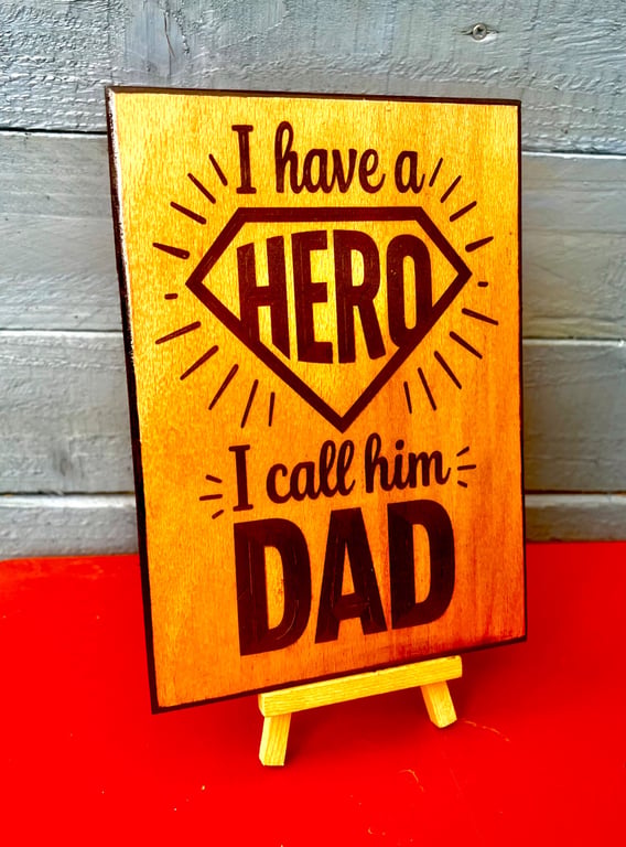 Fathers day bespoke wooden plaque 