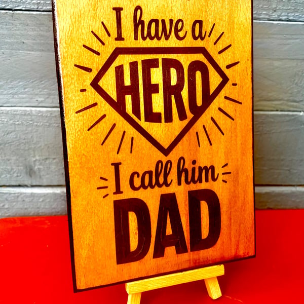 Fathers day bespoke wooden plaque 