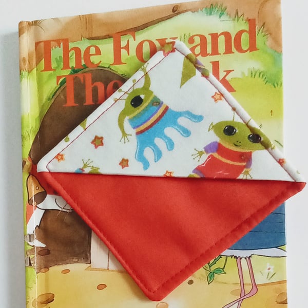 Corner bookmark, children's bookmark, Aliens, book lover, stocking filler