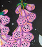 Illustration of a Fairy sitting on a log amongst the foxgloves at night.   - Image 6