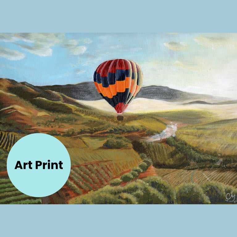 Bristol Hot Air Balloon Art Print available in A4 and A5